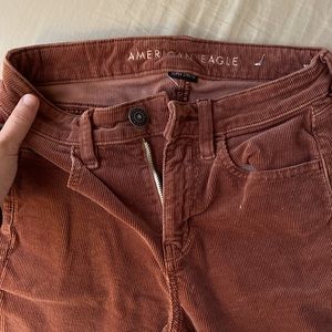 brown/orange corduroy jeggings